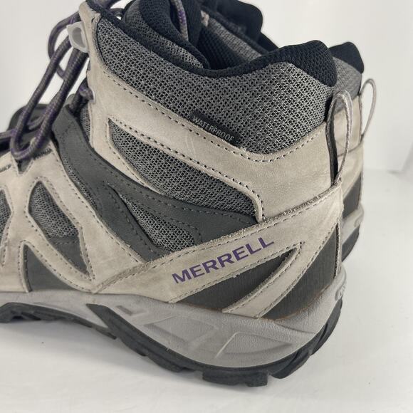 Merrell Work Boots Womens Size 8.5 Waterproof Safety Steel Toe Slip Gray Hike - Picture 9 of 14